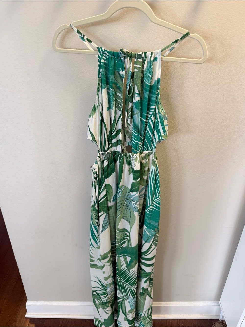CUPSHE Palm Leaf Print Cutout Maxi Dress